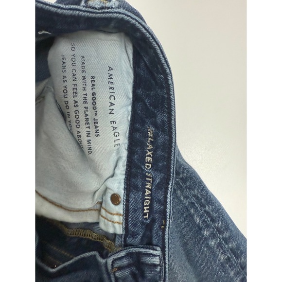 American Eagle Outfitters Mens Relaxed Straight Jeans  Distressed Size 34x36 - Picture 3 of 8